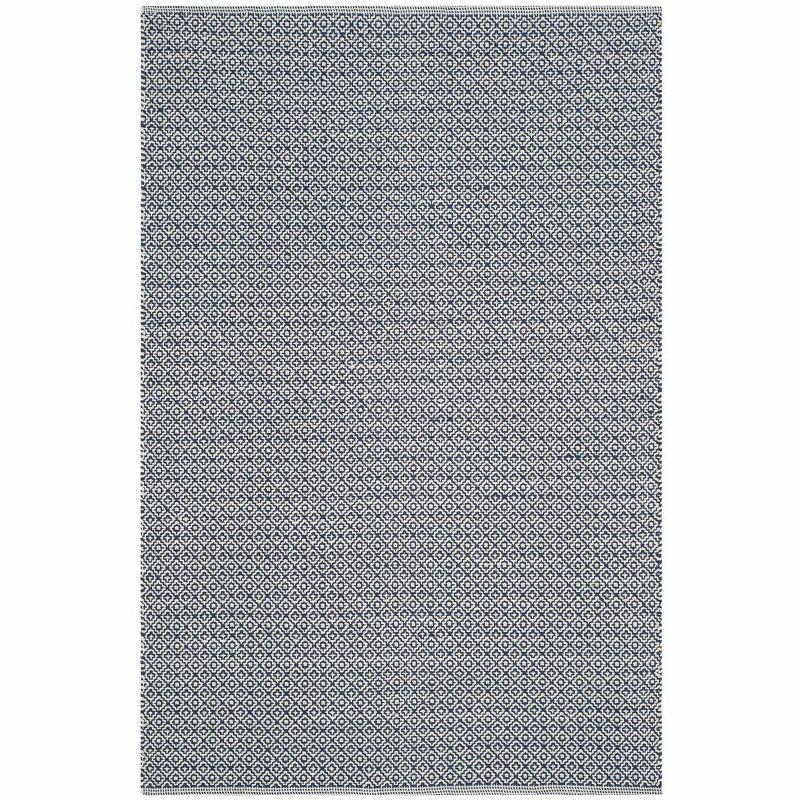 Coastal Charm Navy & Ivory Cotton Flatweave 3' x 5' Rug