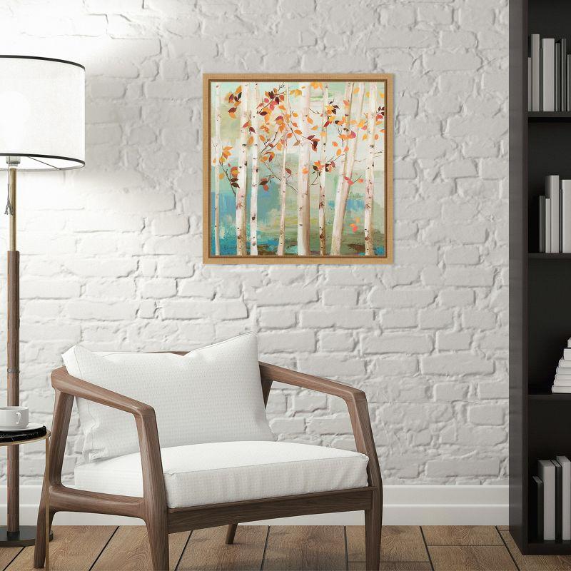 Amanti Art Fall Birch Trees by Allison Pearce Canvas Wall Art Print Framed 16 x 16-in.