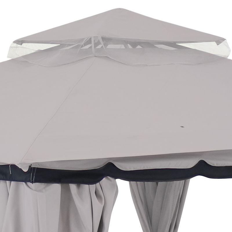 Sunnydaze Soft Top Rectangle Patio Gazebo with Screens and Privacy Walls for Backyard, Garden or Deck - Gray