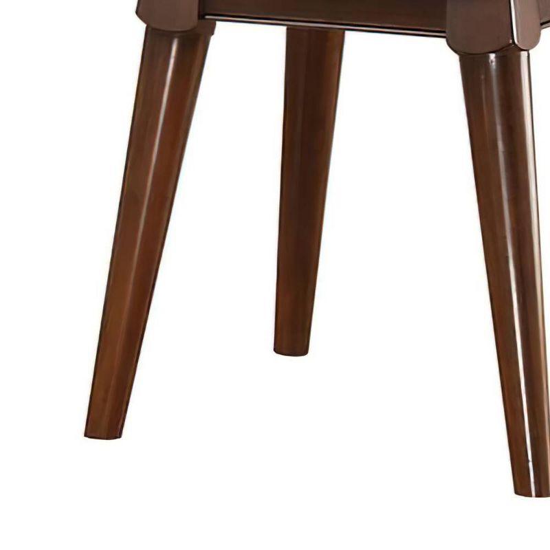 24" Gasha Accent Table White Marble Top/Walnut - Acme Furniture: Round, Wood Legs, No Tools Assembly