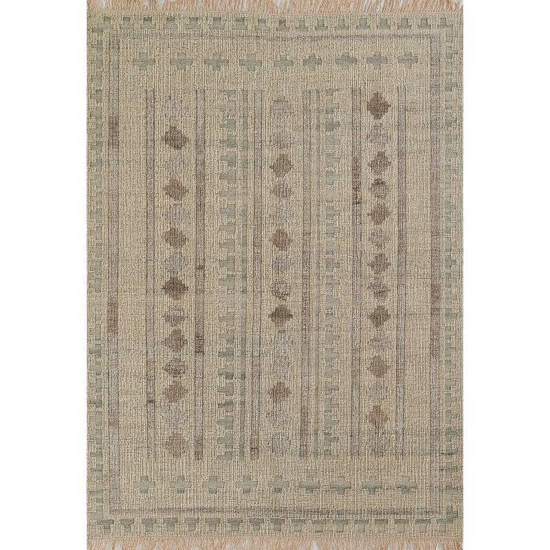 Handwoven Ivory Wool Rectangular 8' x 10' Area Rug