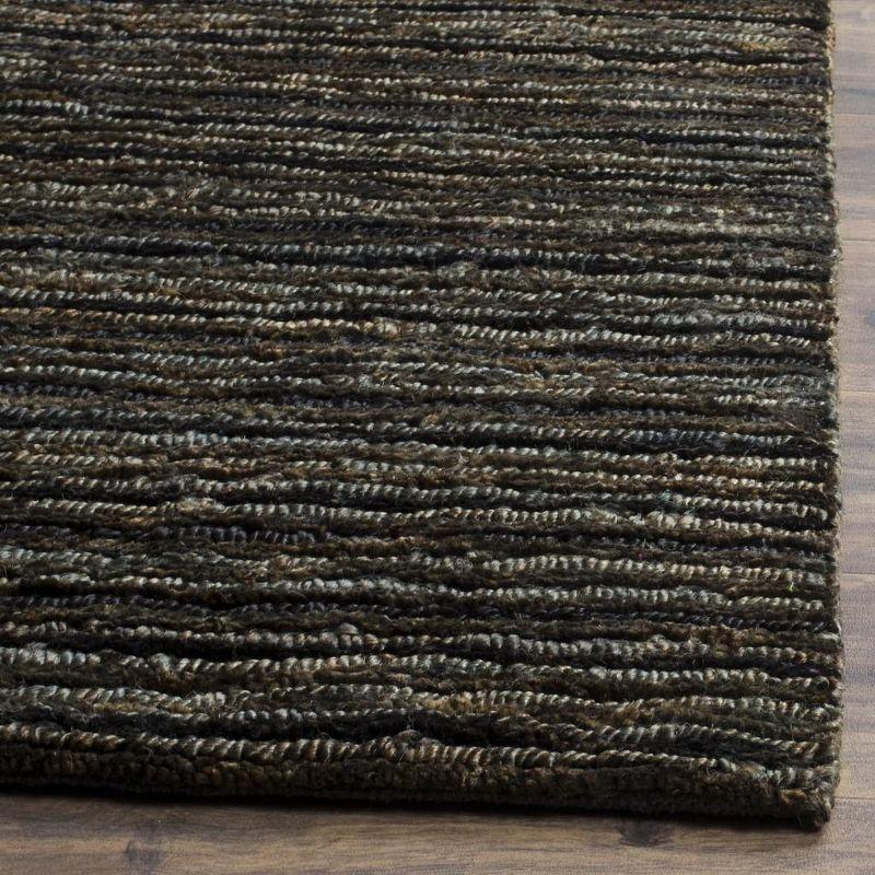 Gray Hand-Knotted Jute Rectangular Area Rug