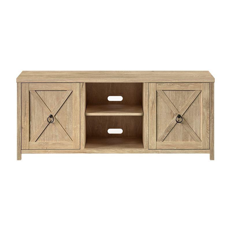 Modern Farmhouse 58" White Oak TV Stand with Hidden Storage