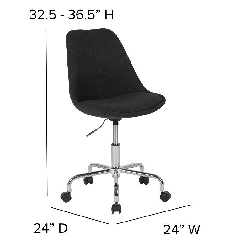 Flash Furniture Aurora Series Mid-Back Fabric Task Office Chair with Pneumatic Lift and Chrome Base