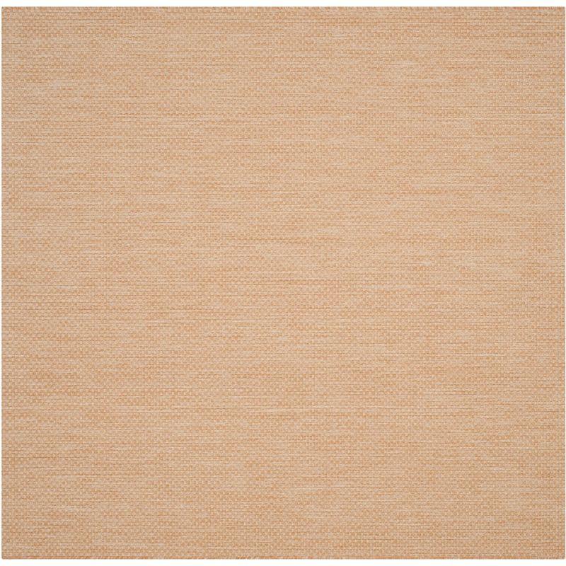 Courtyard Natural Cream 79" Square Synthetic Easy Care Area Rug