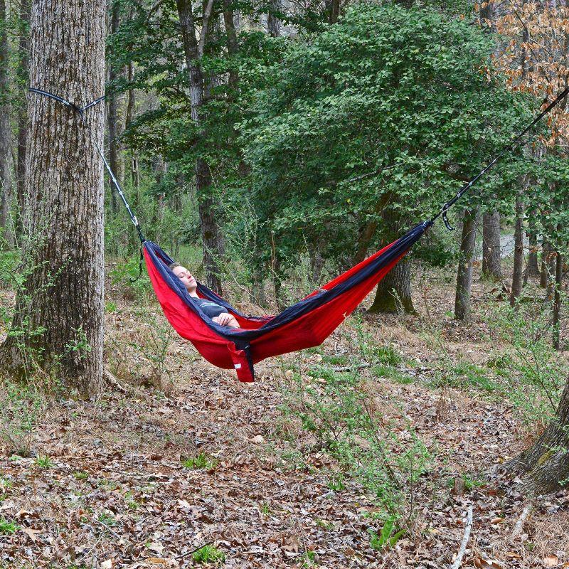 Algoma Red and Gray Nylon Camping Hammock