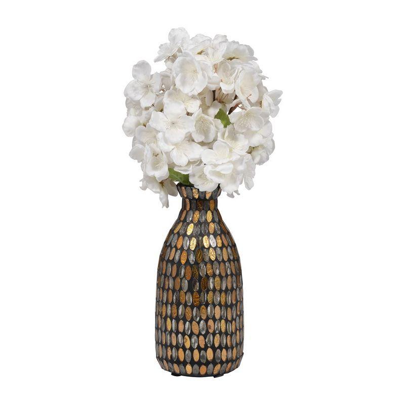 Sagebrook Home 9" Glass Mosaic Vase - Contemporary Bronze and CopperDecorative Flower Vase - Glass Vase Table Centerpiece Decor for Home or Office