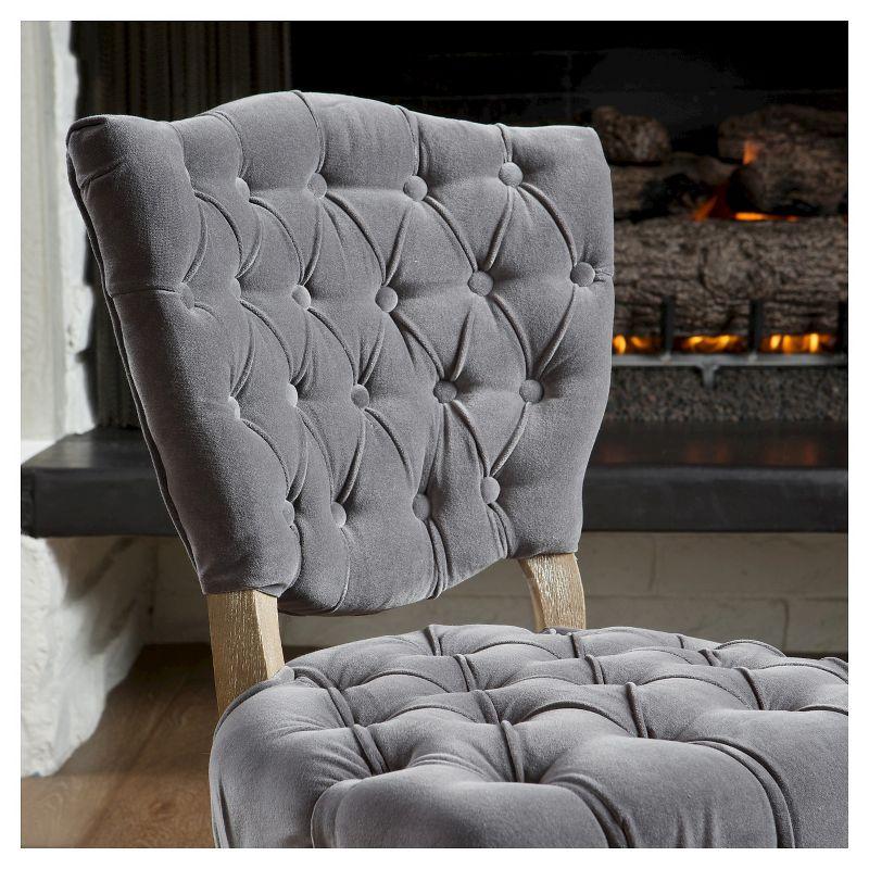 Bates Tufted Dining Chair Set 2ct Gray - Christopher Knight Home