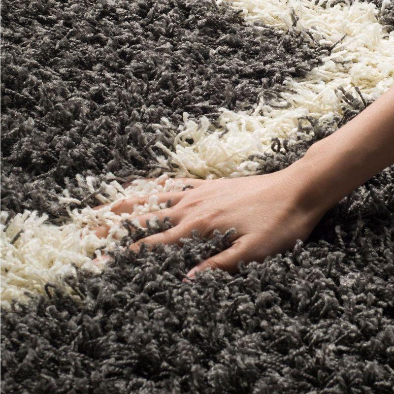 Dallas Shag SGD257 Power Loomed Indoor Area Rug - Dark Grey/Ivory - 8'x10' - Safavieh.