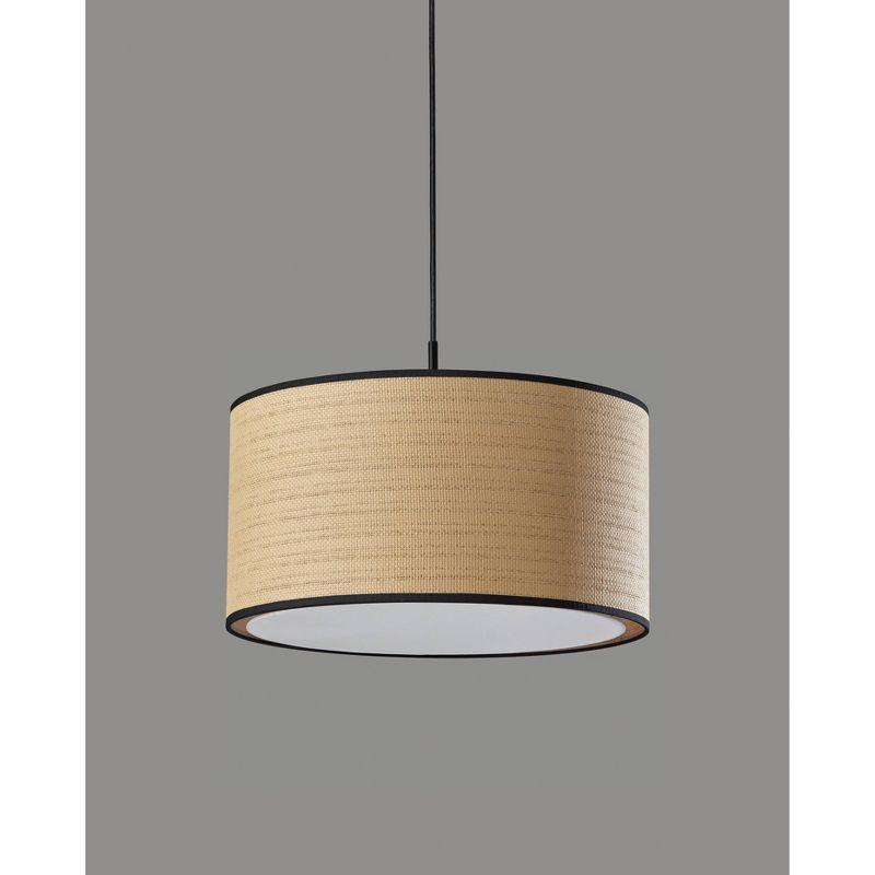 Harvest Large Pendant Black - Adesso: Coastal Design, Woven Paper Shade, ETL Listed