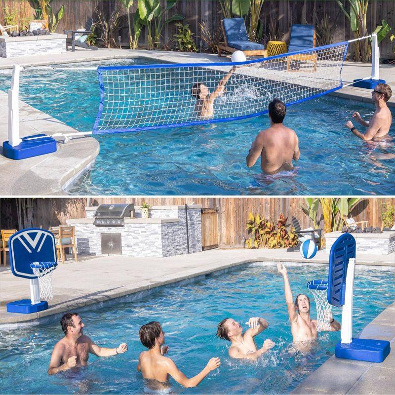 Gosports Splash Hoop 2-In1 Full Court Pool Basketball & Volleyball Game Set