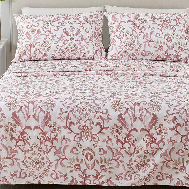 Winter Floral Brushed Microfiber Sheet Set - Great Bay Home