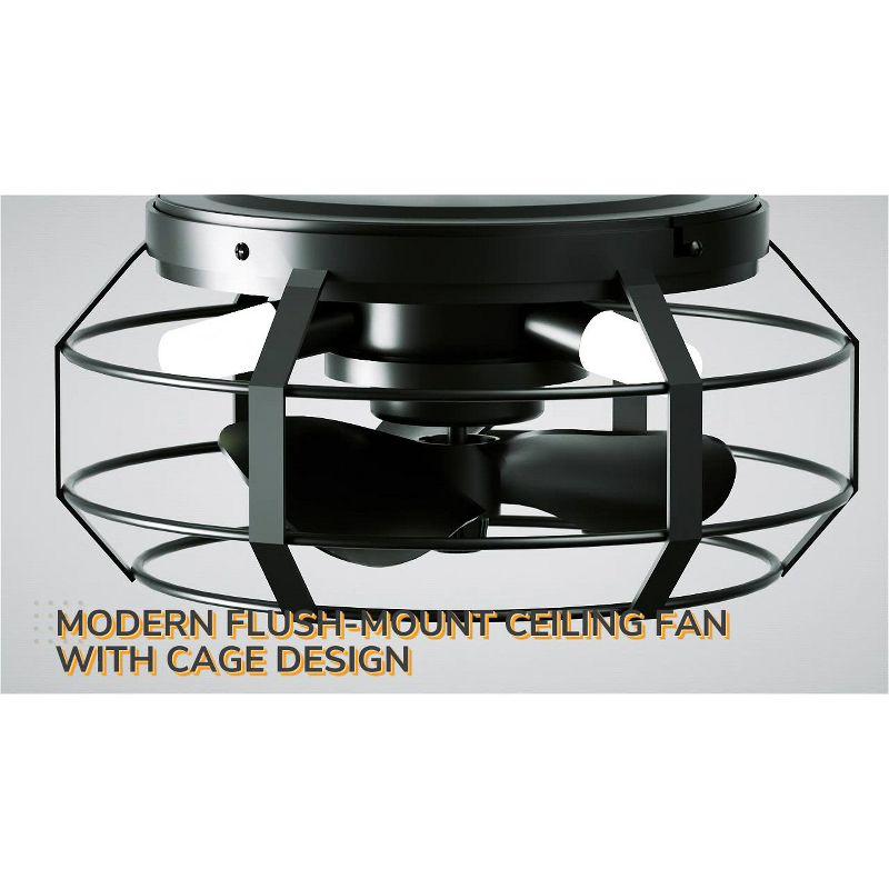 Parrot Uncle 12.2" Modern Black Bladeless Fan Flush Mount Ceiling Fan
