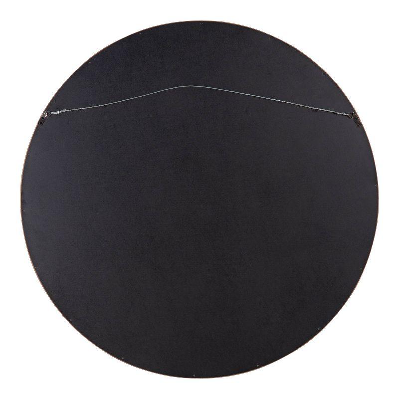 36" Hutton Round Wall Mirror Walnut Brown - Kate & Laurel All Things Decor: Modern Wood Frame, Wall Mount