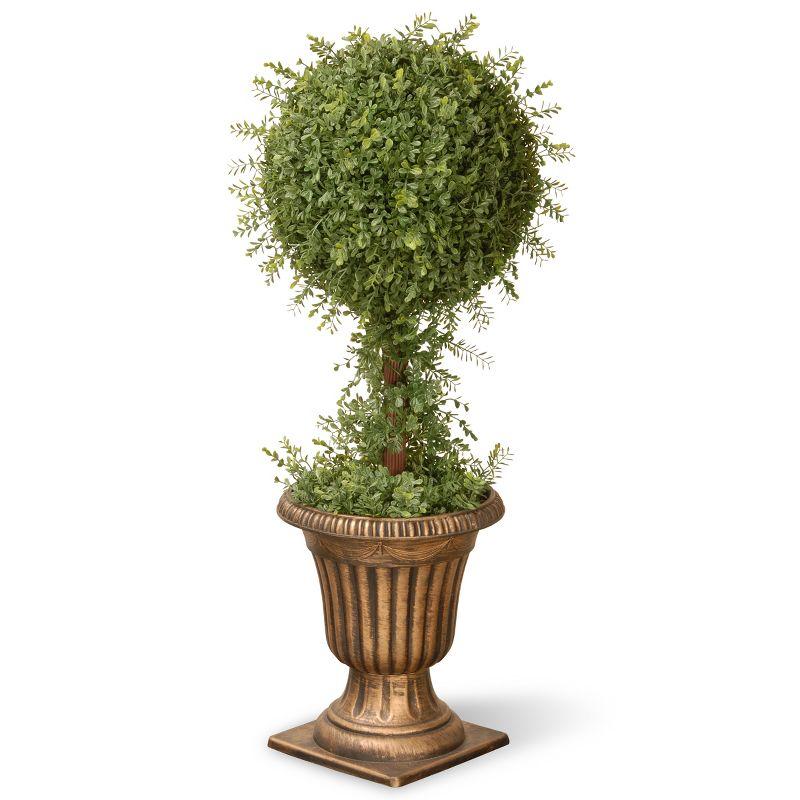 Elegant 36" Mini Tea Leaf One-Ball Topiary in Decorative Urn