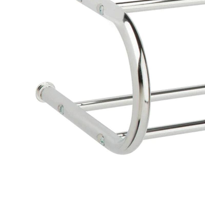 Chrome Wall Mounted Dual Towel Rack with Dual Bars