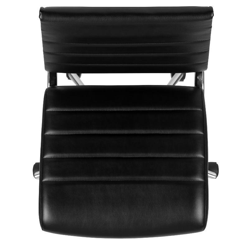 Merrick Lane Ergonomic Swivel Office Chair Ribbed Back and Seat Mid-Back Armless Computer Desk Chair with Metal Base