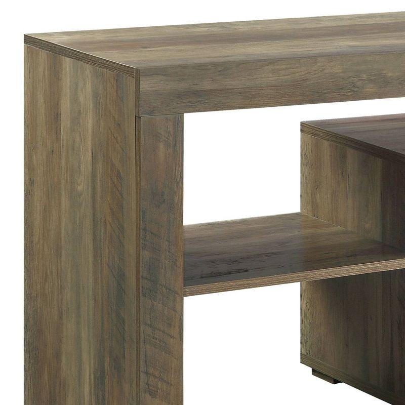 79" Wasim Tv Stand and Console Rustic Oak Finish - Acme Furniture: Sliding Barn Doors, Storage Shelves