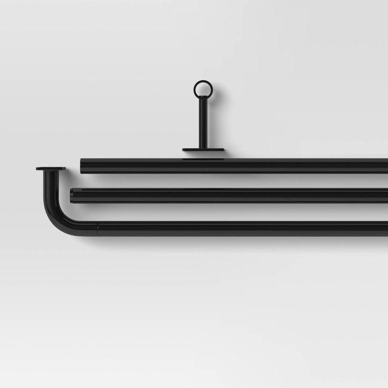 66"-120" French Curtain Rod Matte Black - Threshold™: Single Steel Rod, Powder-Coated, 50lb Capacity