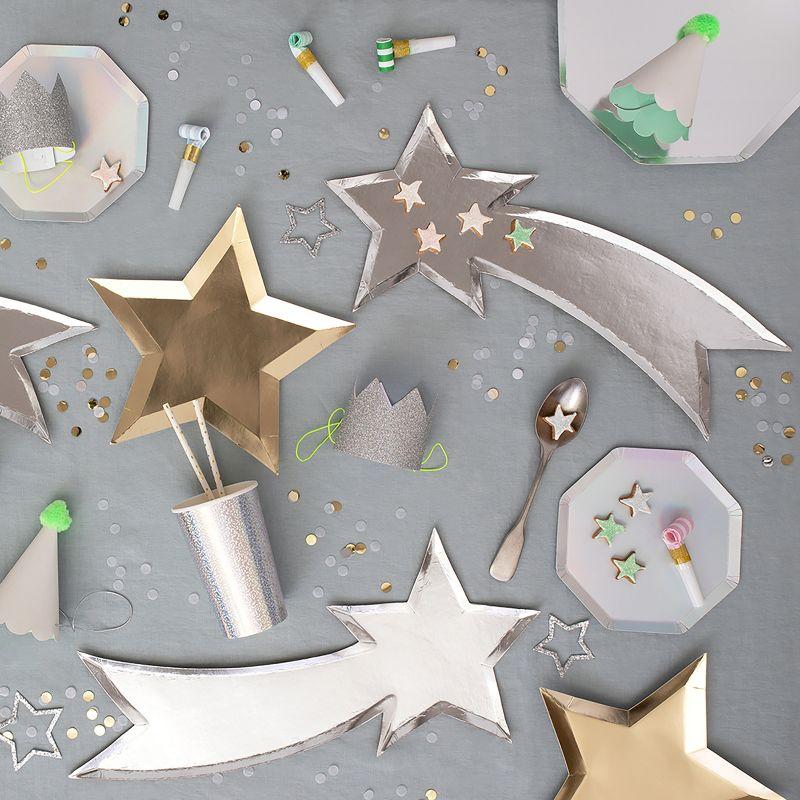 Meri Meri Gold Foil Star Plates (Pack of 8)
