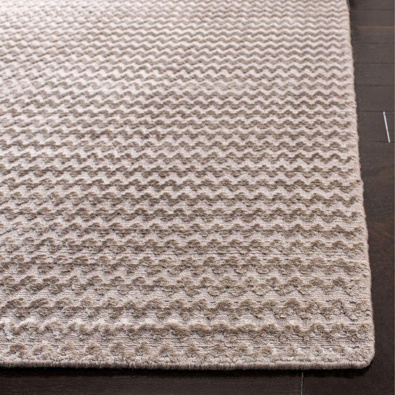 Graphite Elegance Hand-Knotted Wool-Viscose 3' x 5' Area Rug