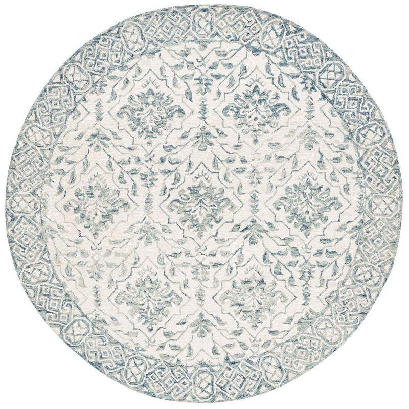 Dip Dye DDY901 Hand Tufted Indoor Accent Rug - Blue/Ivory - 3' Round - Safavieh