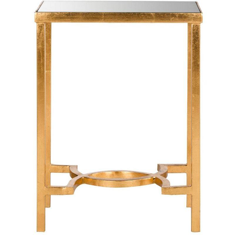 Mita Gold Leaf Mirrored Glass End Table