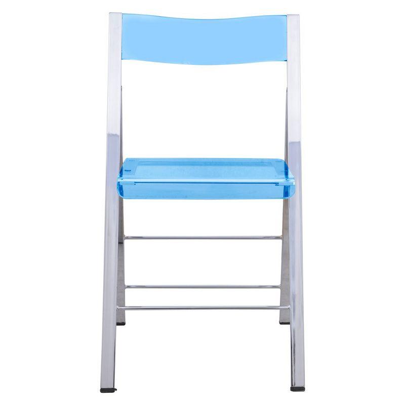 LeisureMod Menno Acrylic Folding Dining Chair with Iron Base