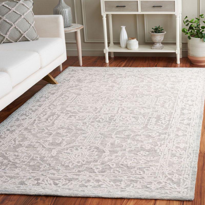 Gray Wool Handmade Tufted Rectangular Area Rug 5' x 8'