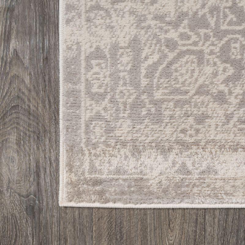 2'x8' Rosalia Cottage Medallion Runner Rug, Gray/Ivory - JONATHAN Y