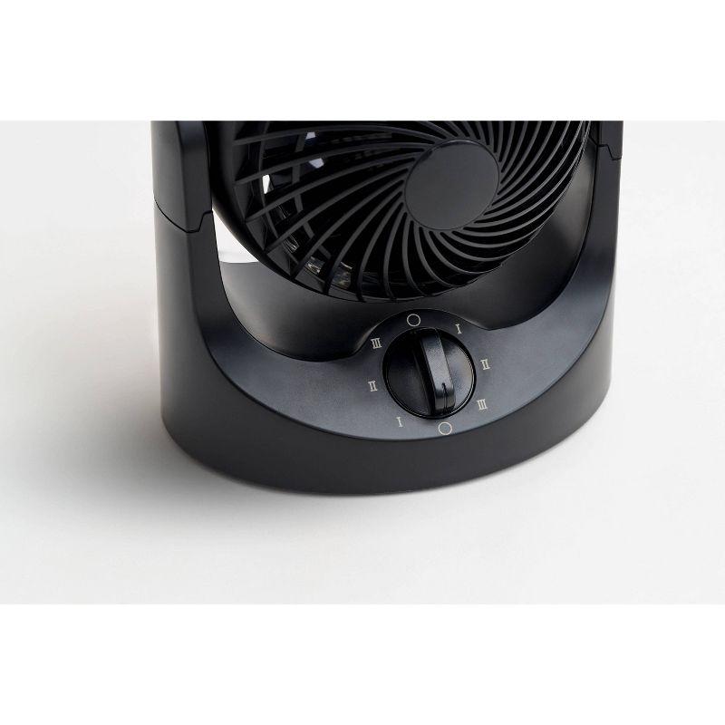 IRIS 3 Speed Desk Oscillating Fan: Portable Small Fan for Desk, Adjustable Tilt, 3 Speeds, Black, Electric, 4.75" Blade