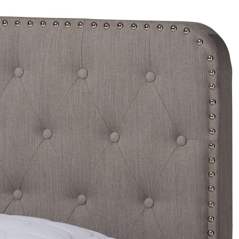 Annalisa Fabric Upholstered Button Tufted Panel Bed - Baxton Studio