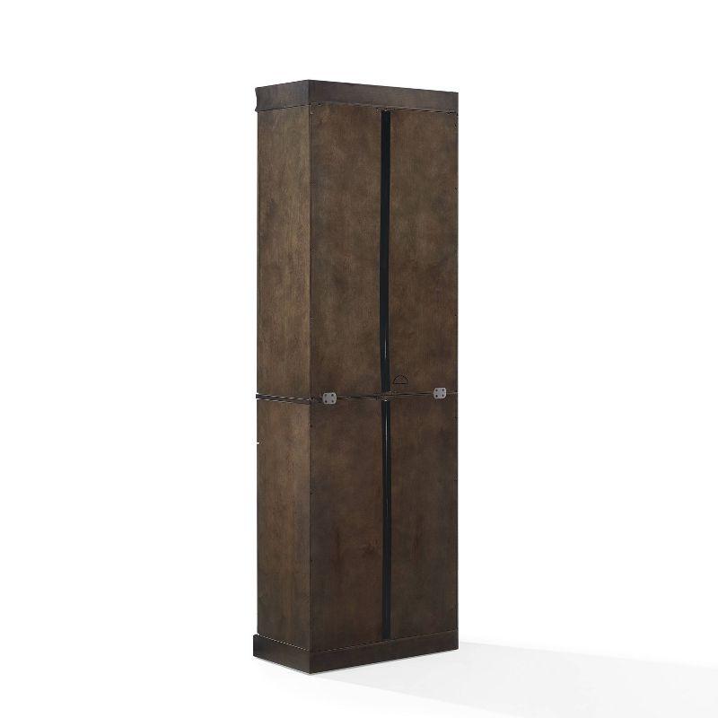 Crosley 78" Stanton Glass Door Kitchen Storage Pantry Cabinet Coffee: Traditional Style, Adjustable Shelves