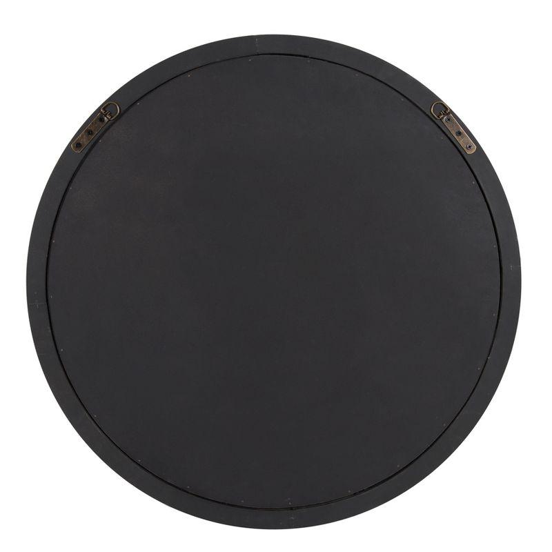 28" x 28" Mansell Circular Shaped Hanging Wood Wall Mirror Gray - Kate and Laurel