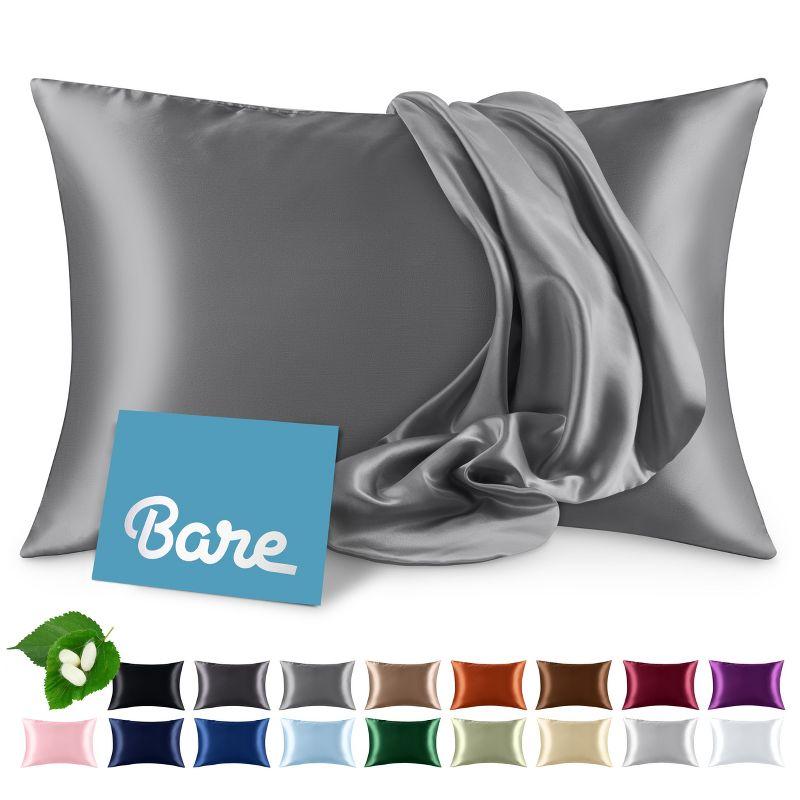 Gray Standard Mulberry Silk Hypoallergenic Pillowcase