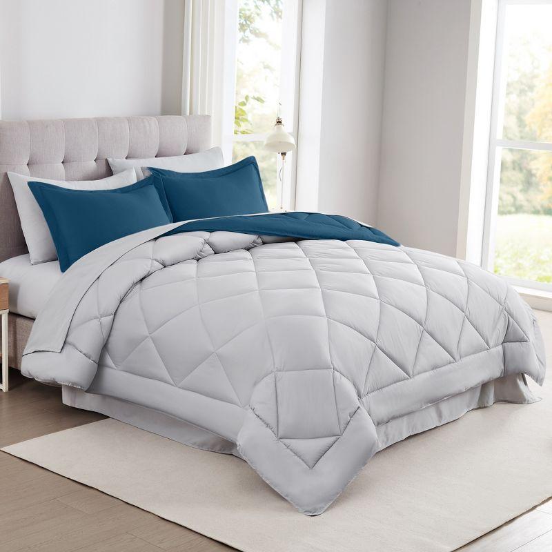 Modern Threads 7-Piece Reversible Comforter Set - Includes Comforter, Sheets, Pillowcases, and Shams