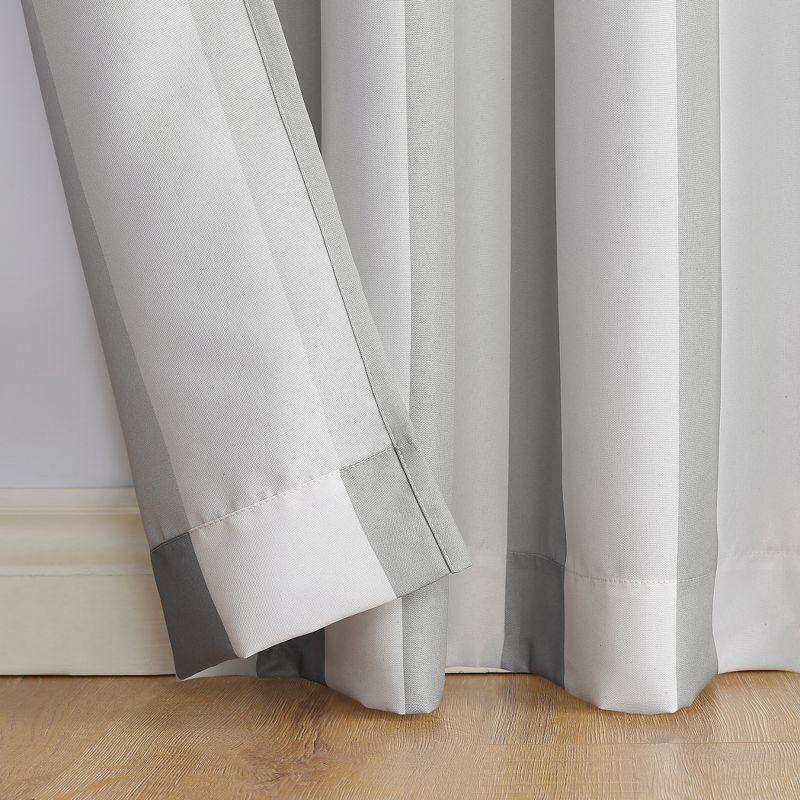 95"x54" Valencia Cabana Striped Indoor/Outdoor UV Protectant Grommet Top Room Darkening Curtain Panel Gray - Sun Zero