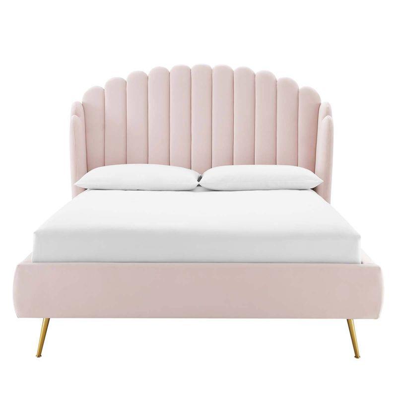 Modway Lana Queen Performance Velvet Wingback Platform Bed by Modway