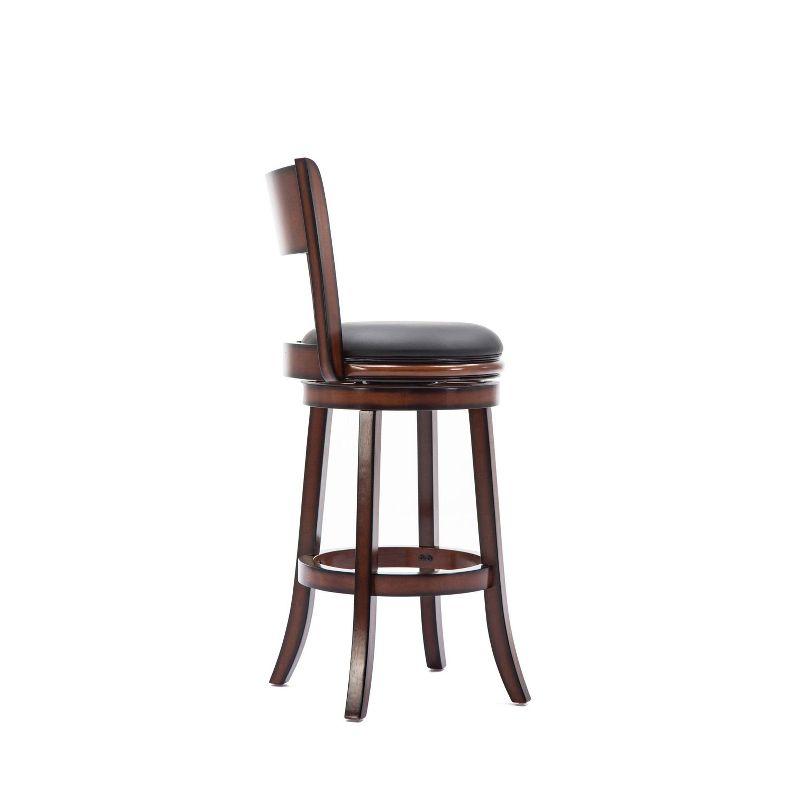 29" Palmetto Swivel Hardwood Barstool Brandy - Boraam: Upholstered, Curved Back, Fixed Height