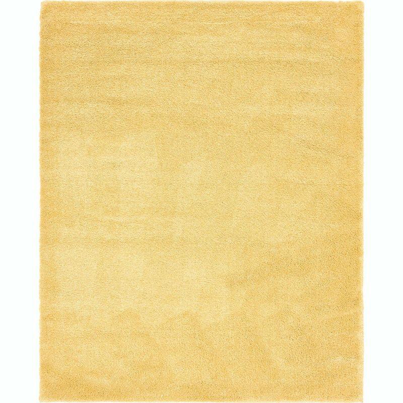 Yellow Rectangular Easy Care Shag Area Rug