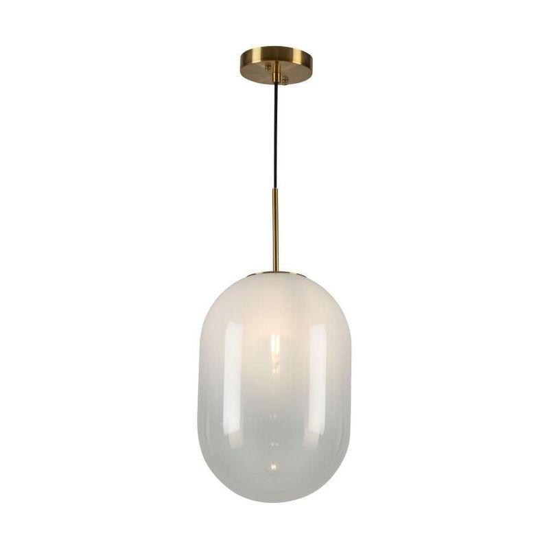 Vita White Ombre Glass and Brass Pendant Light