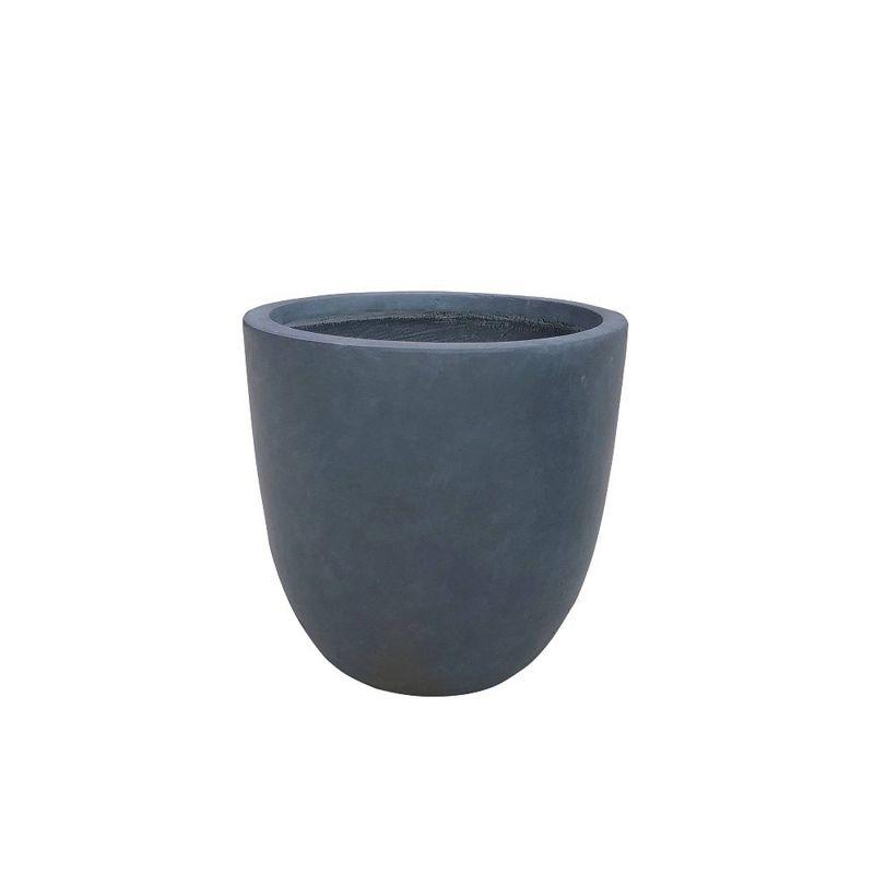 Charcoal Round Concrete Indoor/Outdoor Planter Pot 16.93"