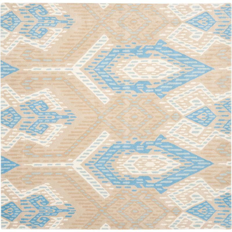 Wyndham WYD373 Hand Tufted Indoor Area Rug - Blue/Ivory - 7'x7' - Safavieh