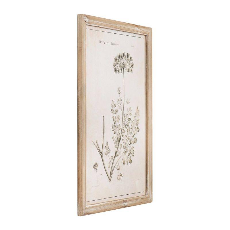 17.7" x 23.6" (Set of 4) Styles Vintage Botanical Printed Framed Wall Art Brown - 3R Studios: Distressed Wood Frame, Autumn Decor