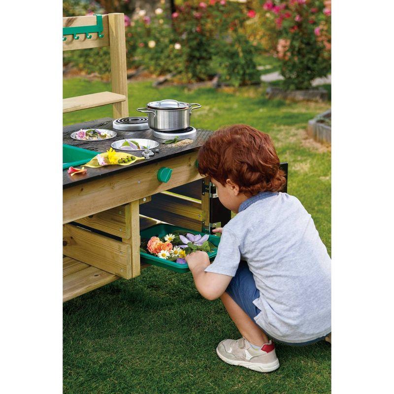 Hape Wood & Stainless Steel Outdoor Play Kitchen With Accessories