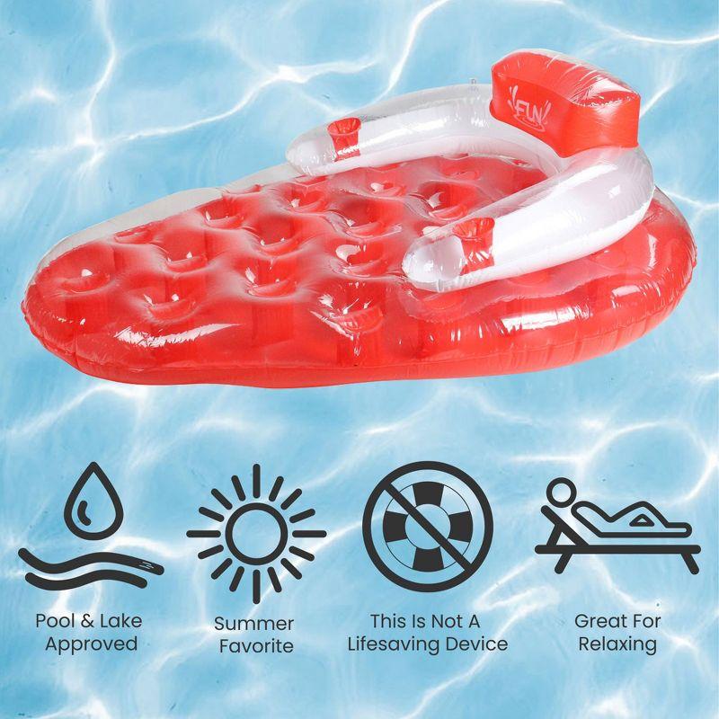 Pool Central 65" Inflatable 1-Person Strawberry Shaped Swimming Pool Water Lounge - Red/White