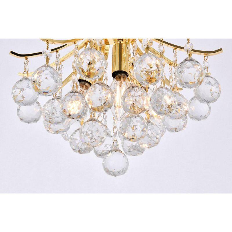 Elegant Lighting Toureg 3 light Gold Flush Mount Clear Royal Cut Crystal