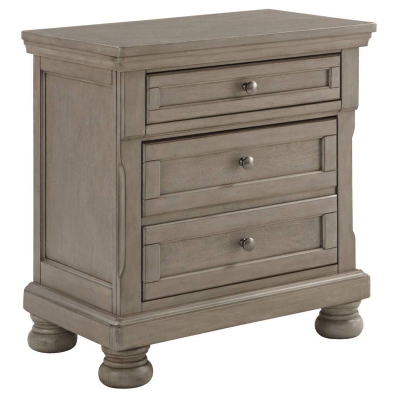 Lettner Light Gray Traditional 2-Drawer Nightstand with Silver-Tone Hardware