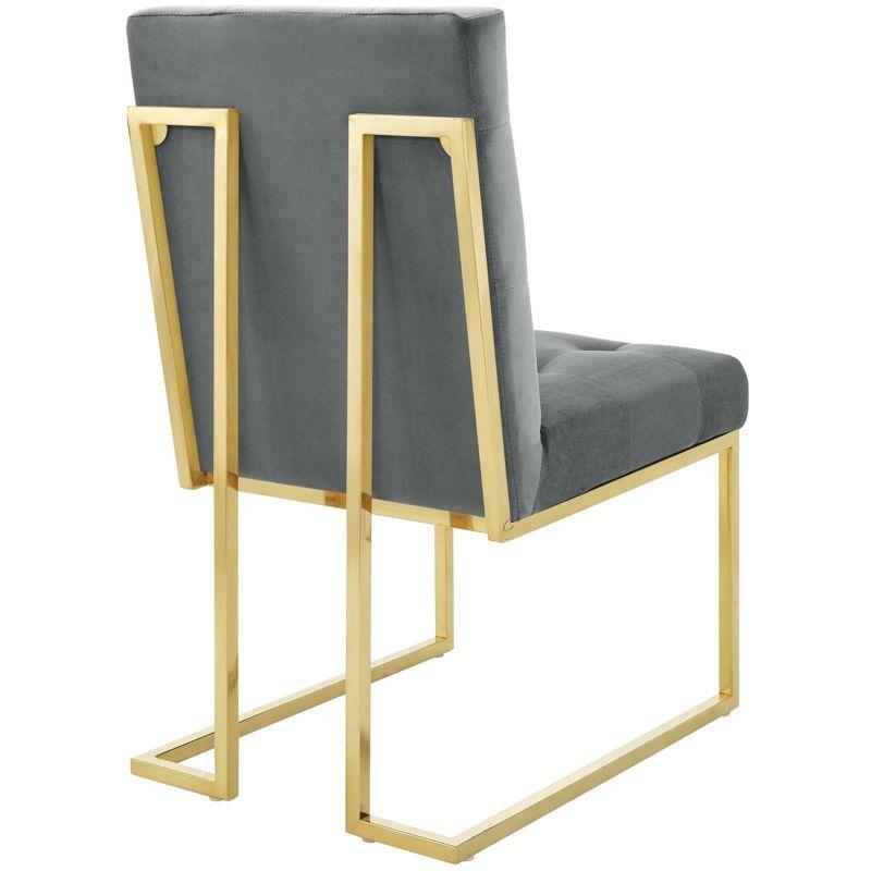 Privy Gold Stainless Steel Performance Velvet Dining Chair - Modway