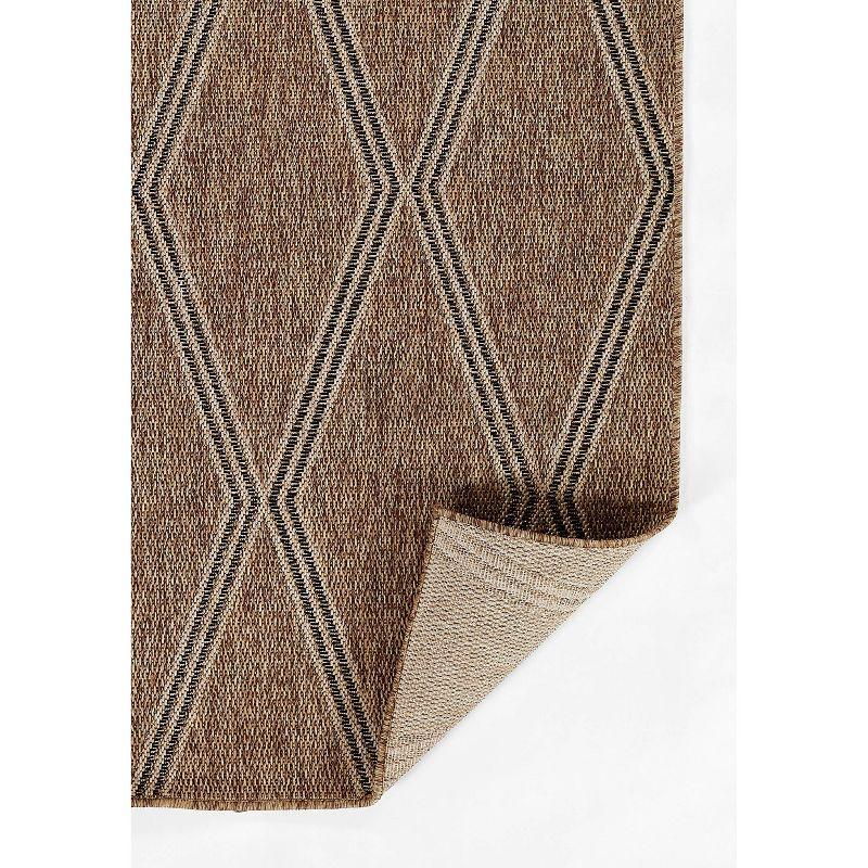 Momeni 6'6"x9' Hampton Ozzy Machine Loomed Indoor/Outdoor Area Rug Natural: Geometric Rectangle, Low Pile Polypropylene